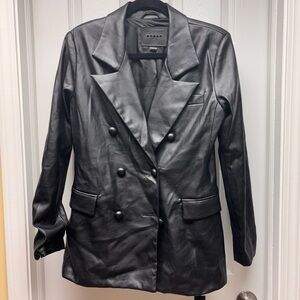 Zara Faux Leather Double-Breasted Blazer – Size S BLANKNYC